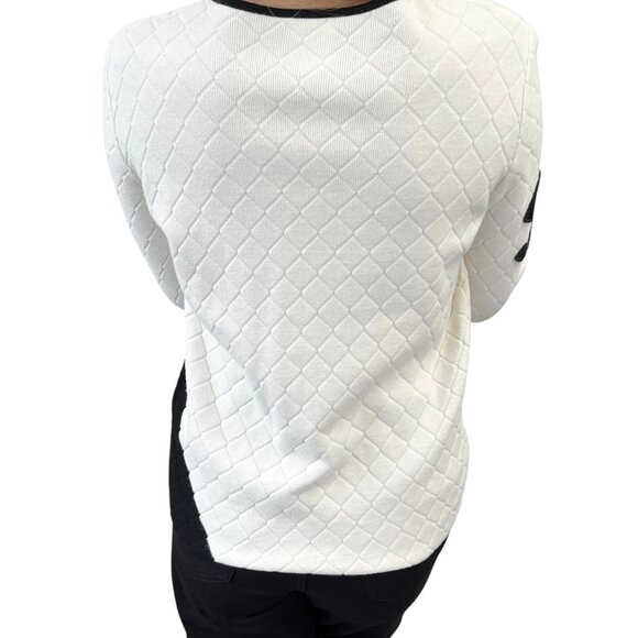 CHANEL Vintage 05A CC Logo Cambon Quilted Cashmere Knit Sweater Top #40 [105549] - Picture 4 of 14